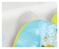 Features two strong suction cups so turtle can be attached to the side of the bath or bathroom tiles.