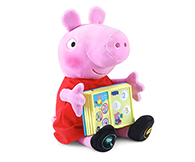 Listen to Peppa Pig tell three stories or use the three included books to read along.