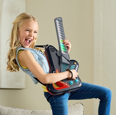 Featuring interactive touch-sensitive strings and multicoloured light-up fret buttons.