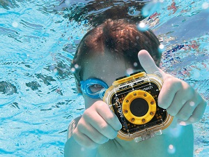 Use the included waterproof case and floating mount for underwater photos and videos!
