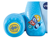 Buttons on Elephant's feet add songs and animal sound effects to the fun interactive play.