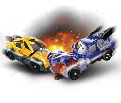 Hear the dino roar and the vehicle burn some rubber
