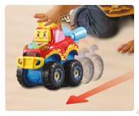 2 modes of play encourage child to interact and follow the truck.