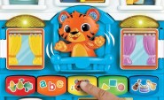 Press the yellow button to see Tiger move around and say hi. Press the yellow button to see Tiger move around and say hi.