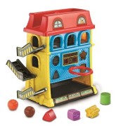 Sort shapes, shoot hoops and then store all pieces in the base. Sort shapes, shoot hoops and then store all pieces in the base.