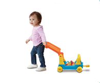 4-in-1 grow with me alphabet train includes modes for sit-down play, walker, pull-along wagon and ride on.