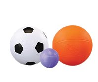 Shoot a basket, score a goal or hit the target with the 3 included balls.