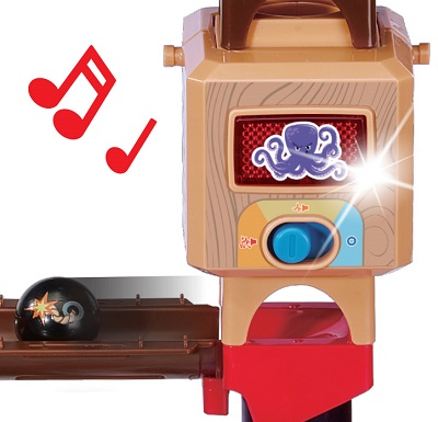 Electronic module triggers fun sounds, music and lights as marbles pass through! Electronic module triggers fun sounds, music and lights as marbles pass through!
